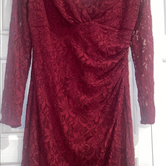 Lauren Ralph Lauren Deep Red Lace Dress - Picture 5 of 10